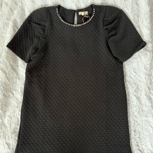 Entro Black Textured Mini Dress